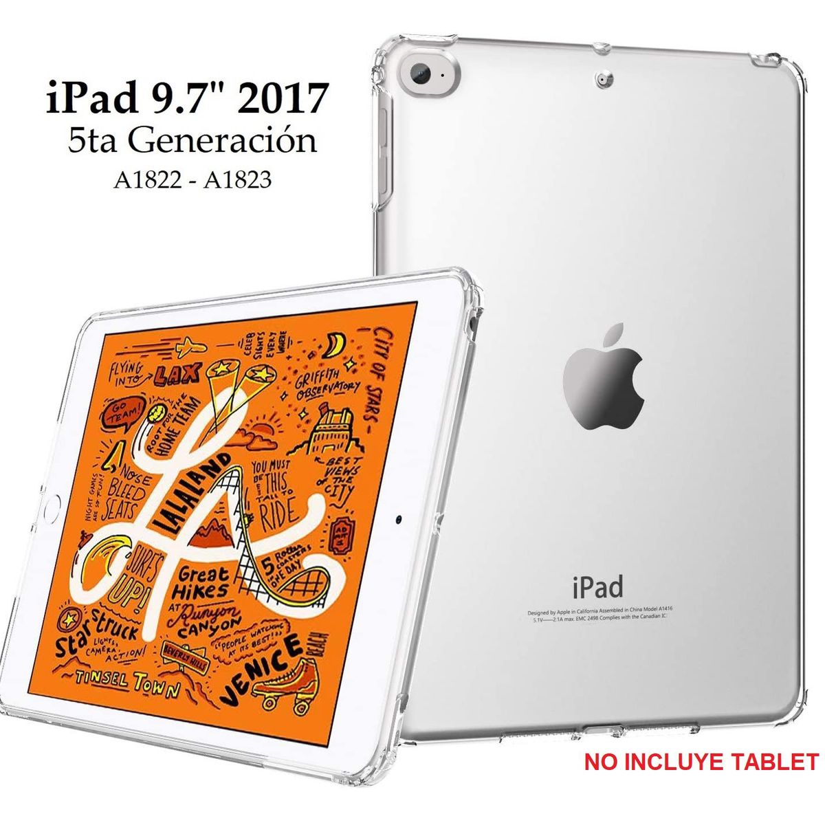 GENERICO - Funda Transparente para iPad 9.7 5ta Gen A1822 A1823 Case de Silicona