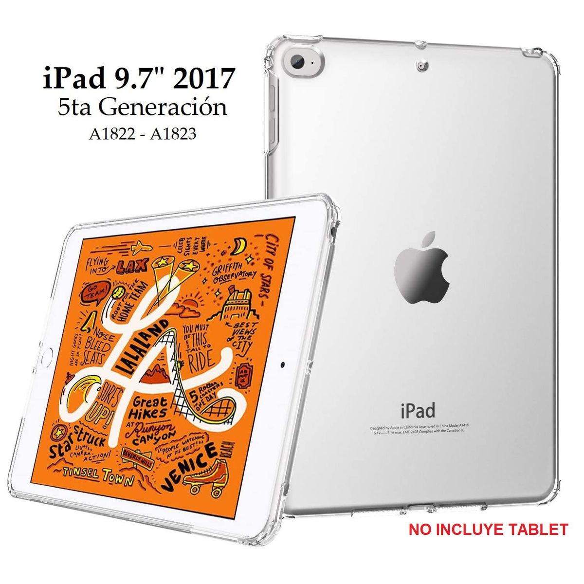 GENERICO - Funda Transparente para iPad 9.7 5ta Gen A1822 A1823 Case de Silicona