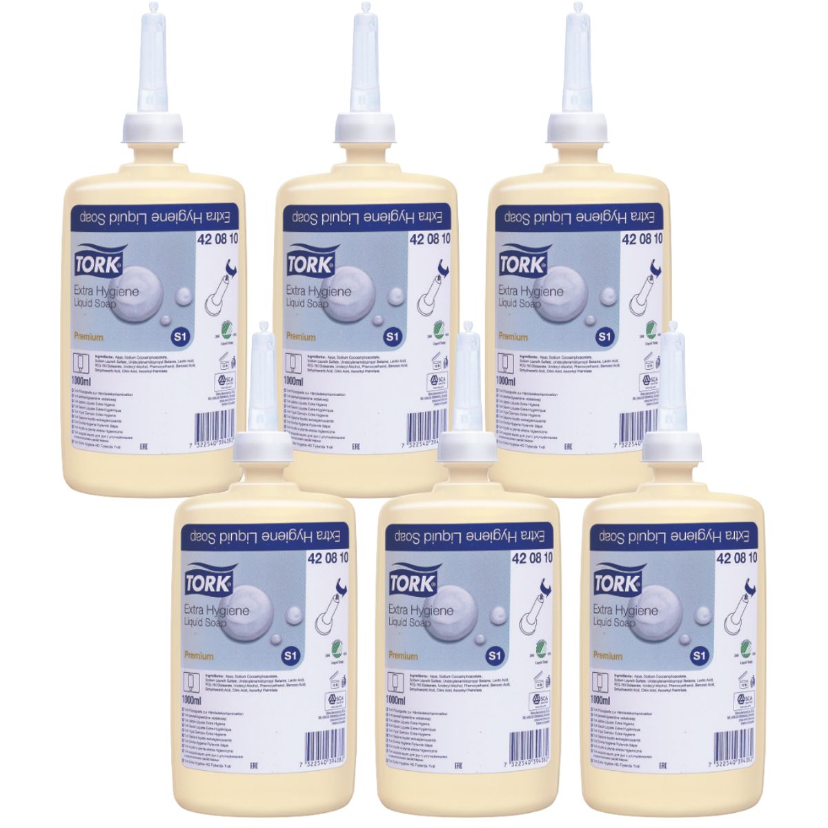 TORK - Jabón Líquido Suave Tork 6 x 1000 Ml