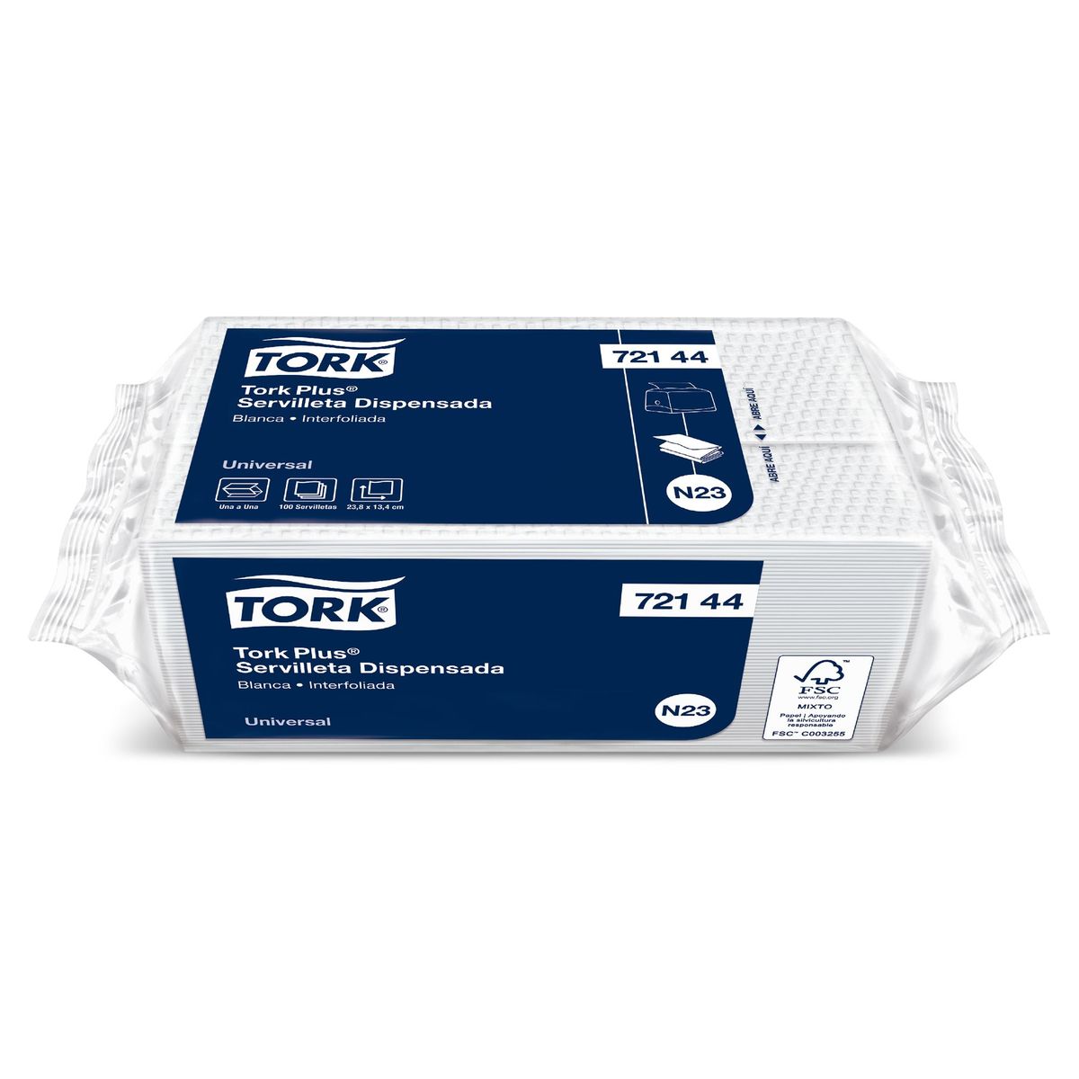 TORK - Servilleta Plus Tork Hoja Simple Blanca 45 paq x 100un