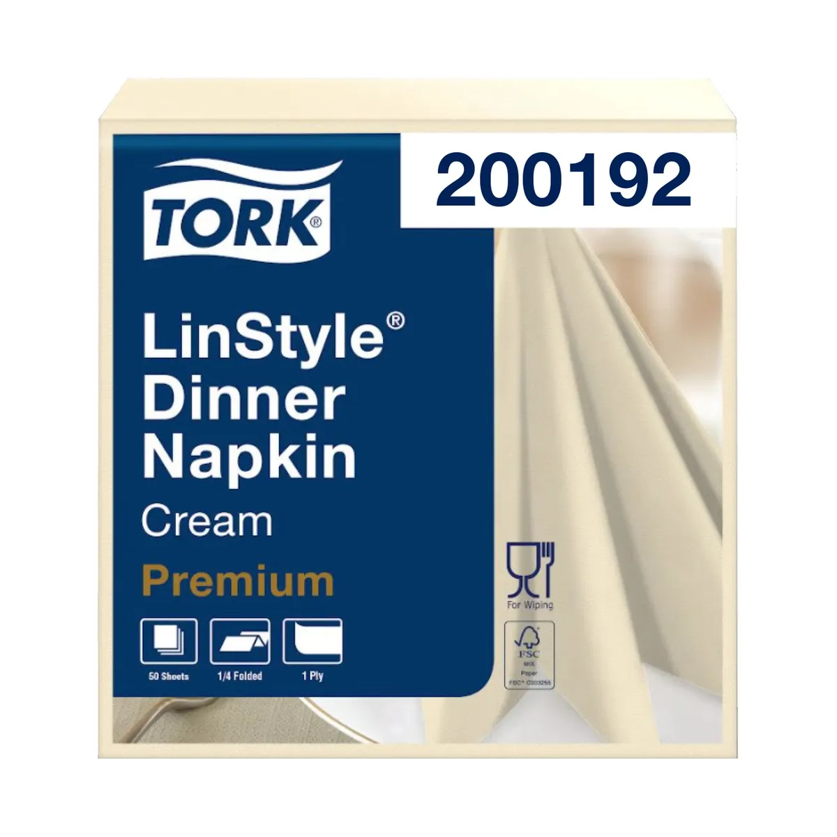 TORK - Servilleta Tipo Tela Tork Linstyle Crema 12 paq x 50un