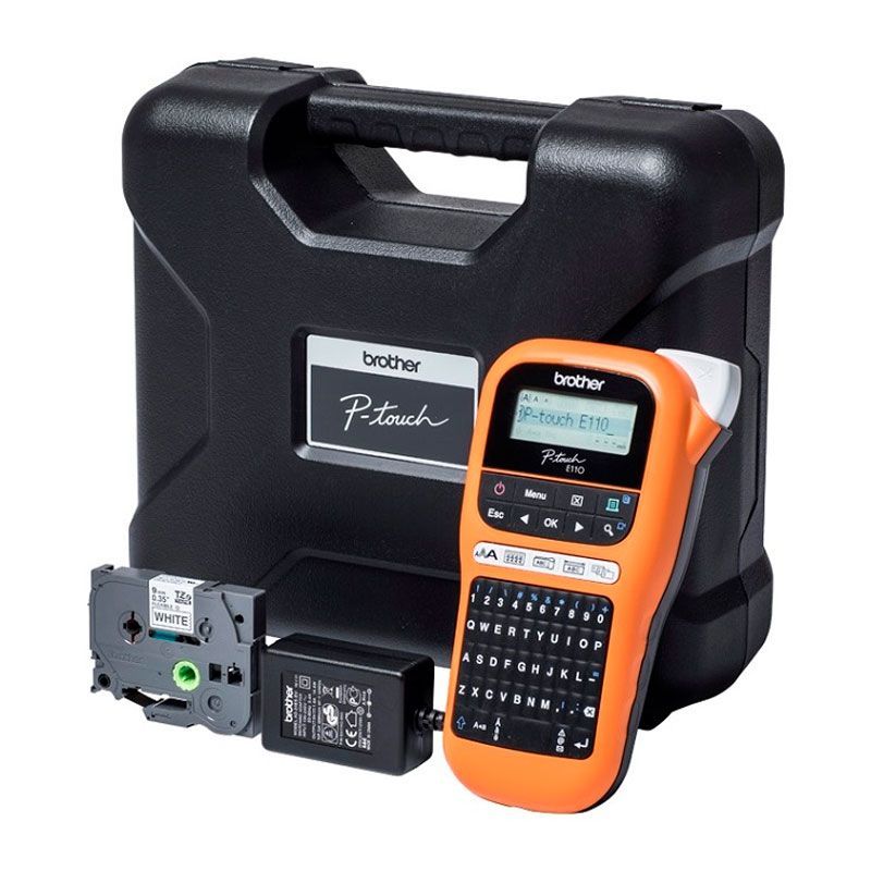 BROTHER - Rotuladora Portatil Brother PT-E110VP Con Maletin 20MMS NegroNaranja