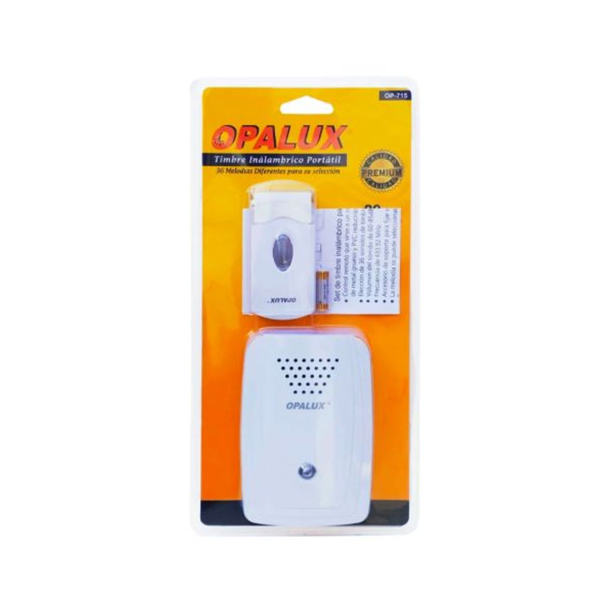 OPALUX - Timbre Inalámbrico 36 Melodías OP-715 OPALUX