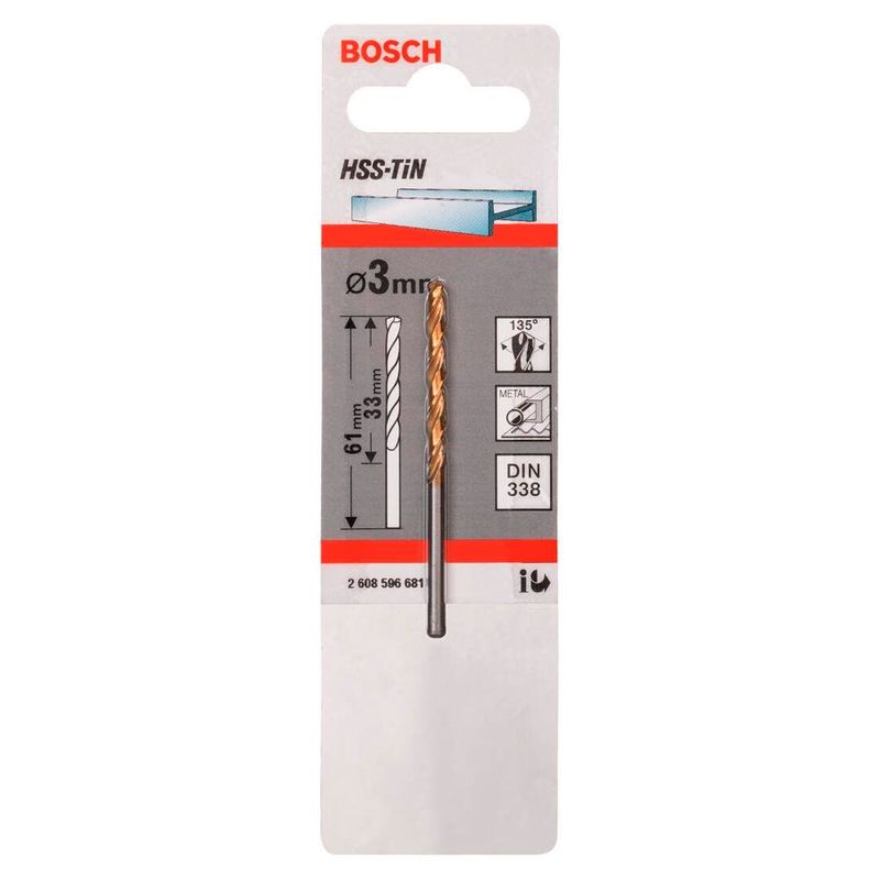 BOSCH - Broca Bosch Hss-Tin 3Mm