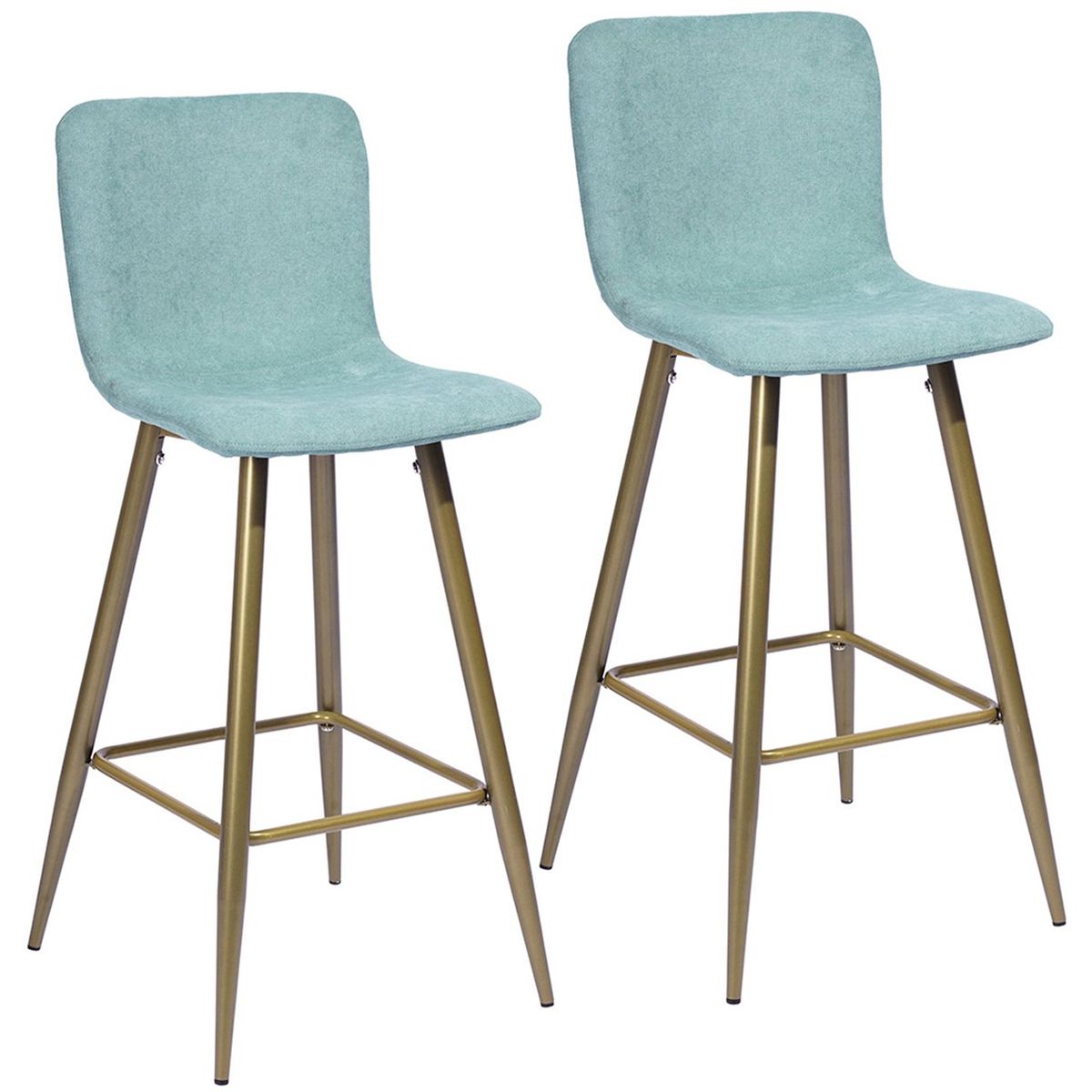 NOVAHUS - Set x 2 Bancos de Bar Citrino Turquesa