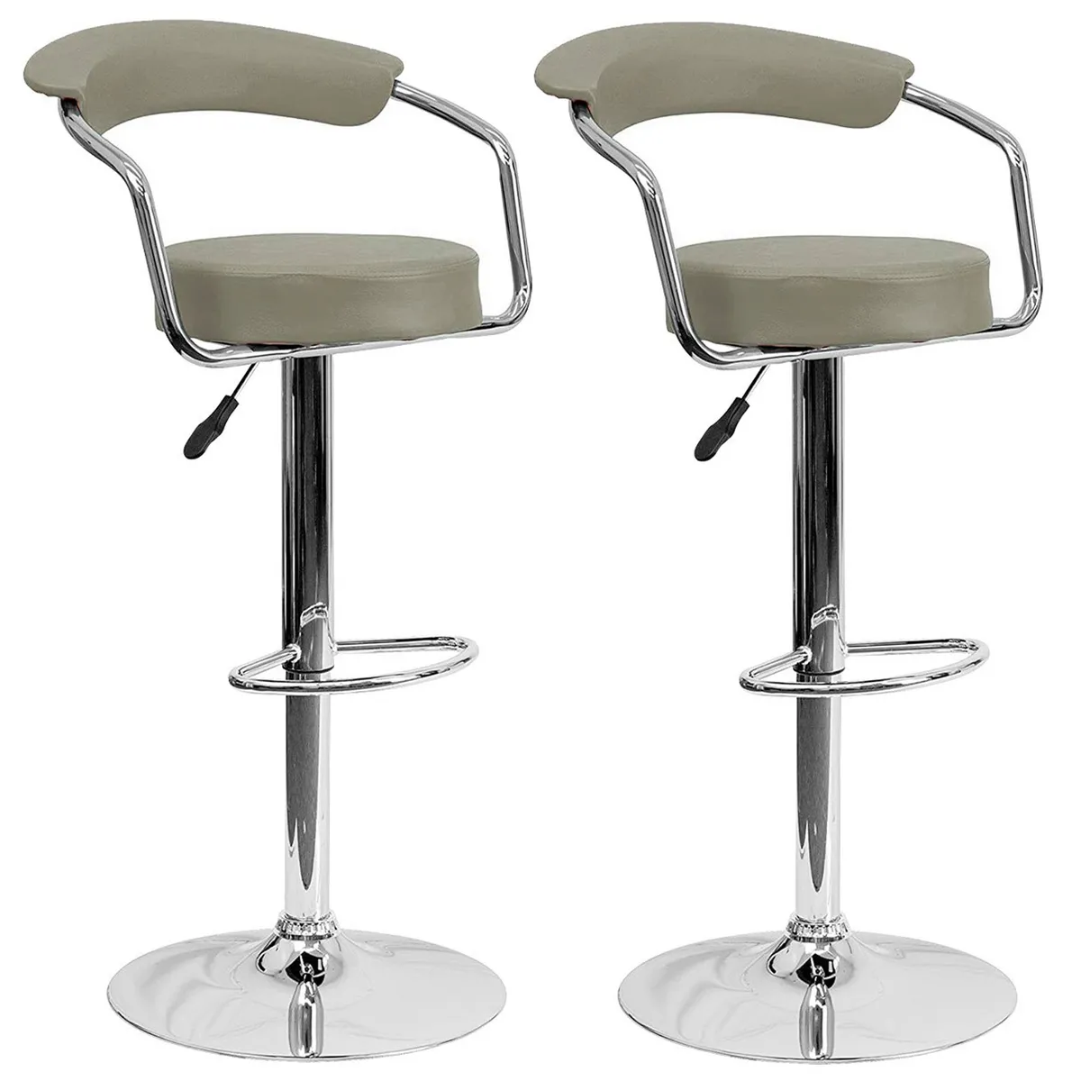 NOVAHUS - Set x 2 Bancos de Bar Taburete Moderno Gris Claro