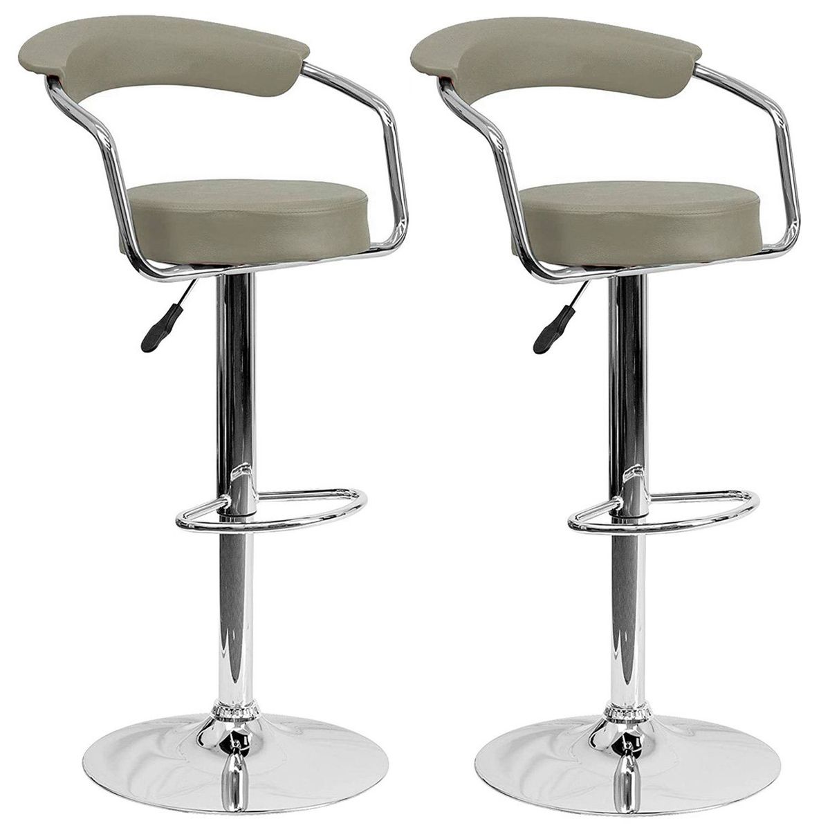 NOVAHUS - Set x 2 Bancos de Bar Taburete Moderno Gris Claro
