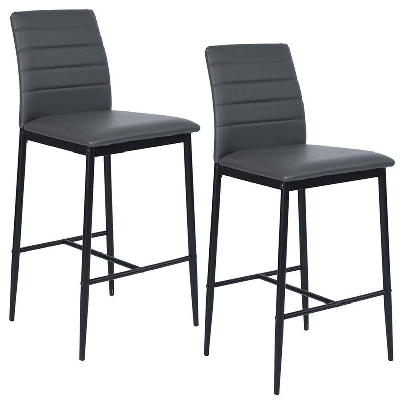 NOVAHUS - Set x 2 Bancos de Bar Boston Gris