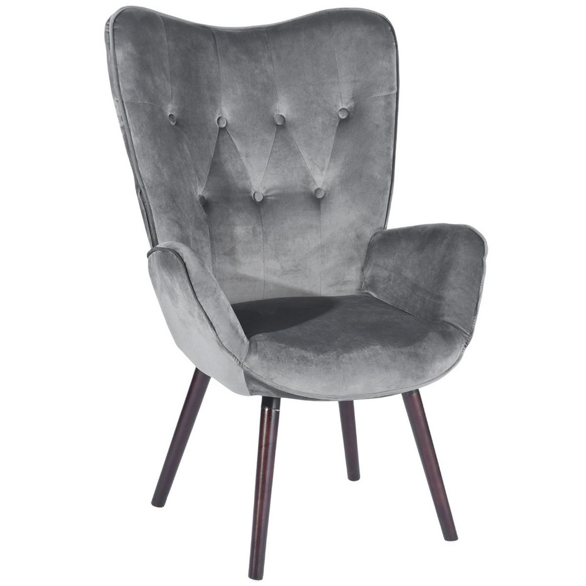 NOVAHUS - Butaca Kas Terciopelo Gris