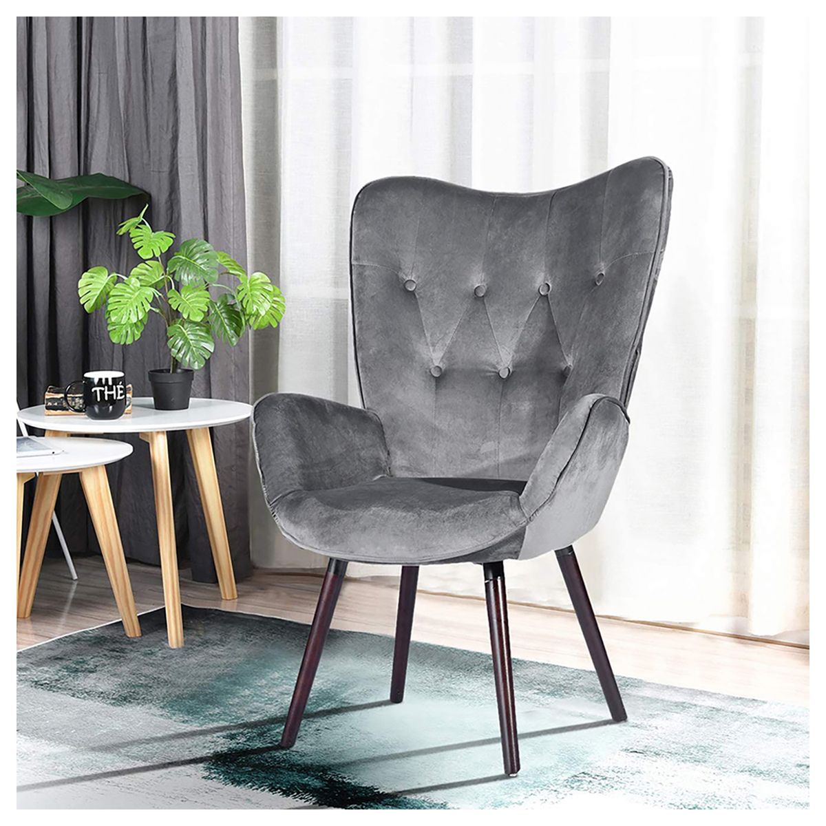 NOVAHUS - Butaca Kas Terciopelo Gris