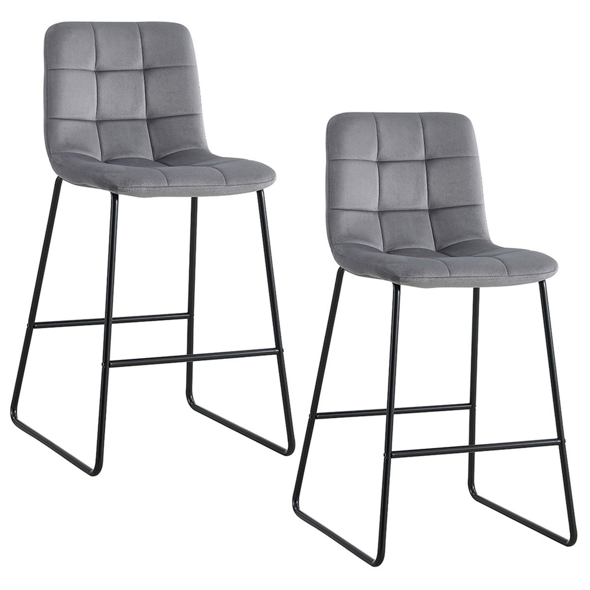 NOVAHUS - Set x 2 Bancos de Bar Boa Vista Gris