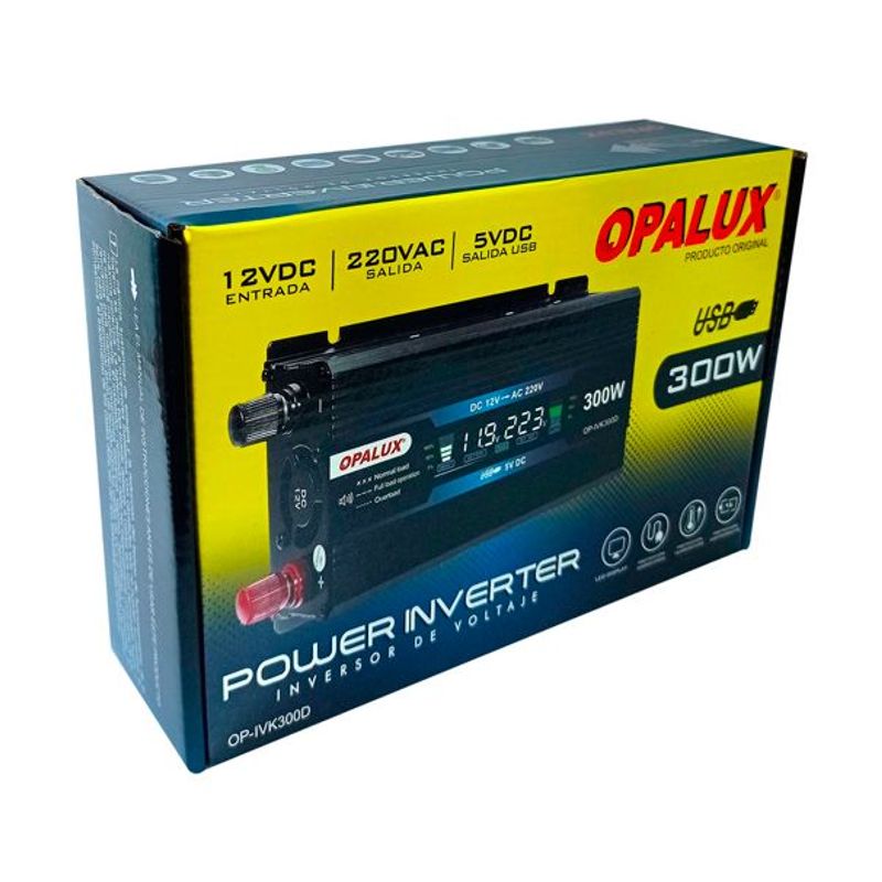 OPALUX - Inversor 12VDC220VAC 300W OP-IVK300D OPALUX