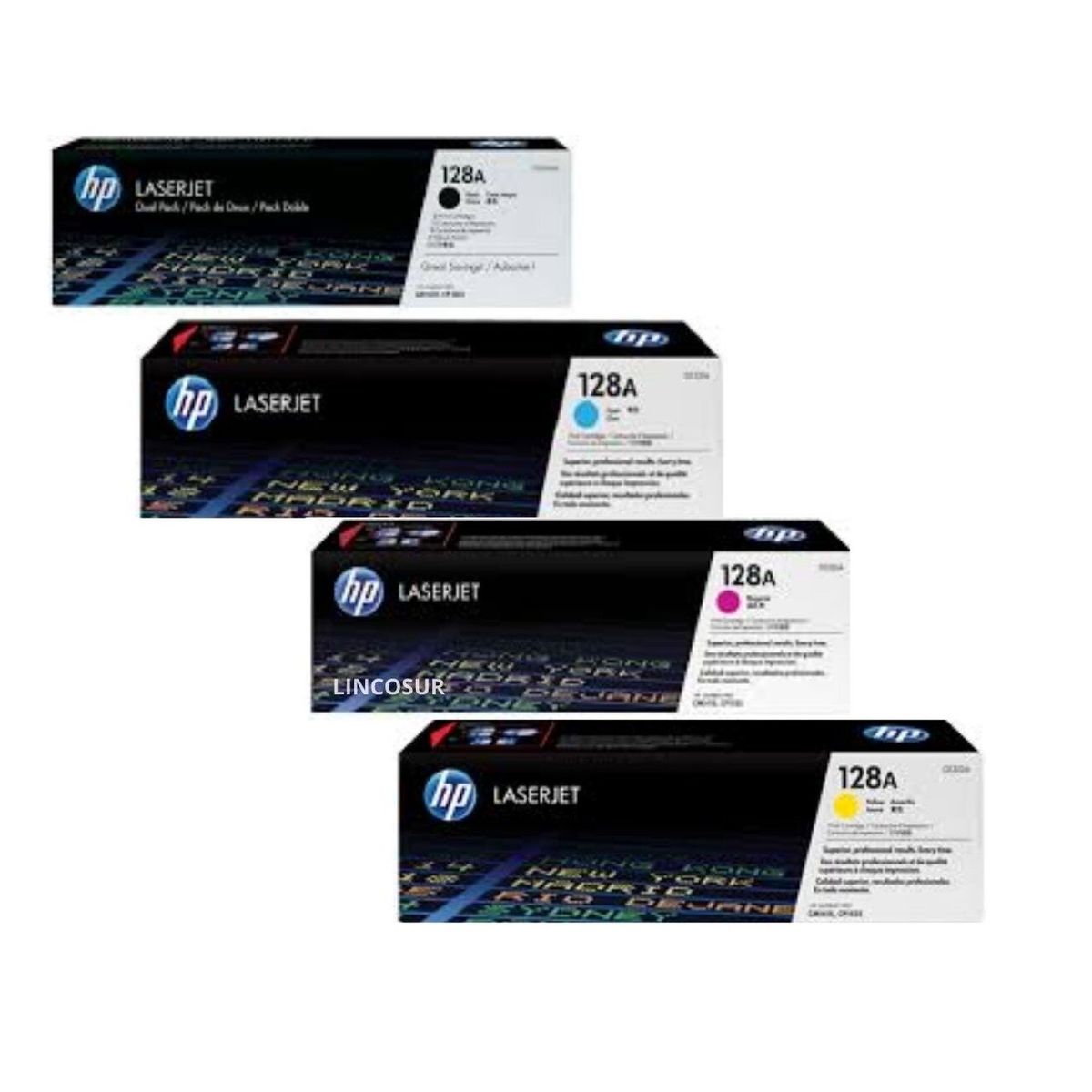 HP - Kit Toner HP 128A Cyan Magenta Amarillo Negro - Pack