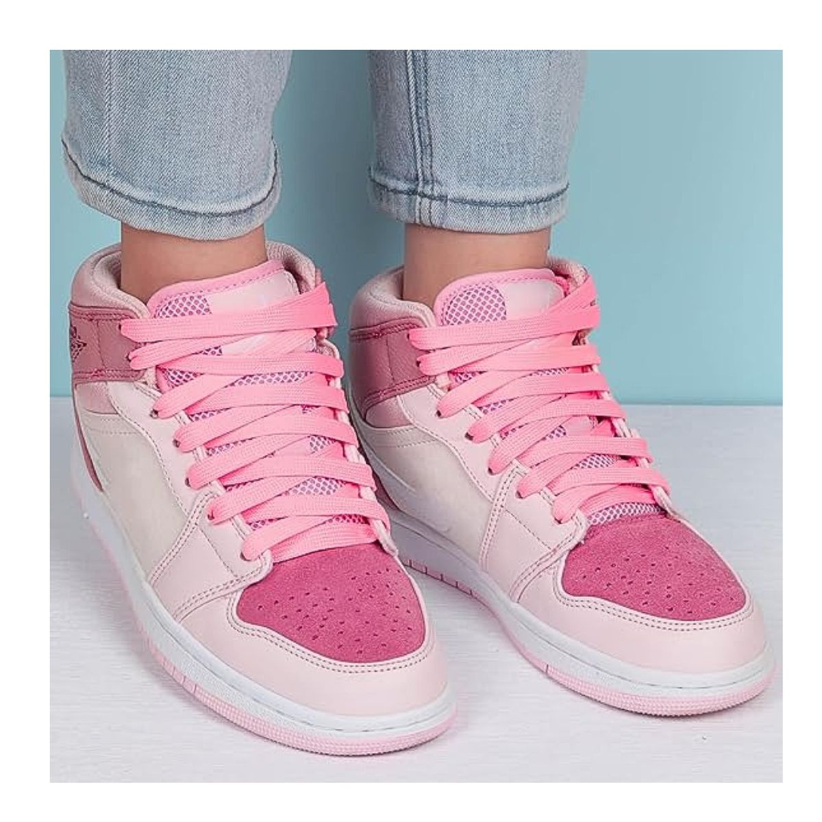 GENERICO - Pasador cordones grueso ancho para zapatillas 1.20m 2 pares