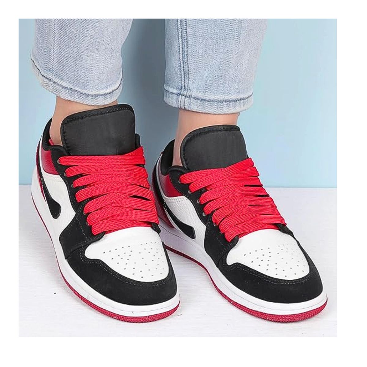 GENERICO - Pasador cordones grueso ancho para zapatillas 1.20m 2 pares