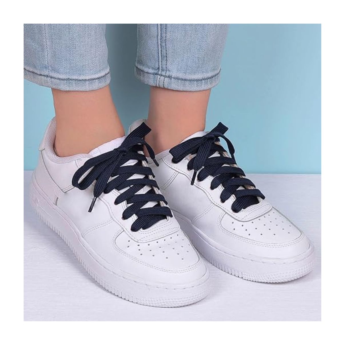 GENERICO - Pasador cordones grueso ancho para zapatillas 1.20m 2 pares