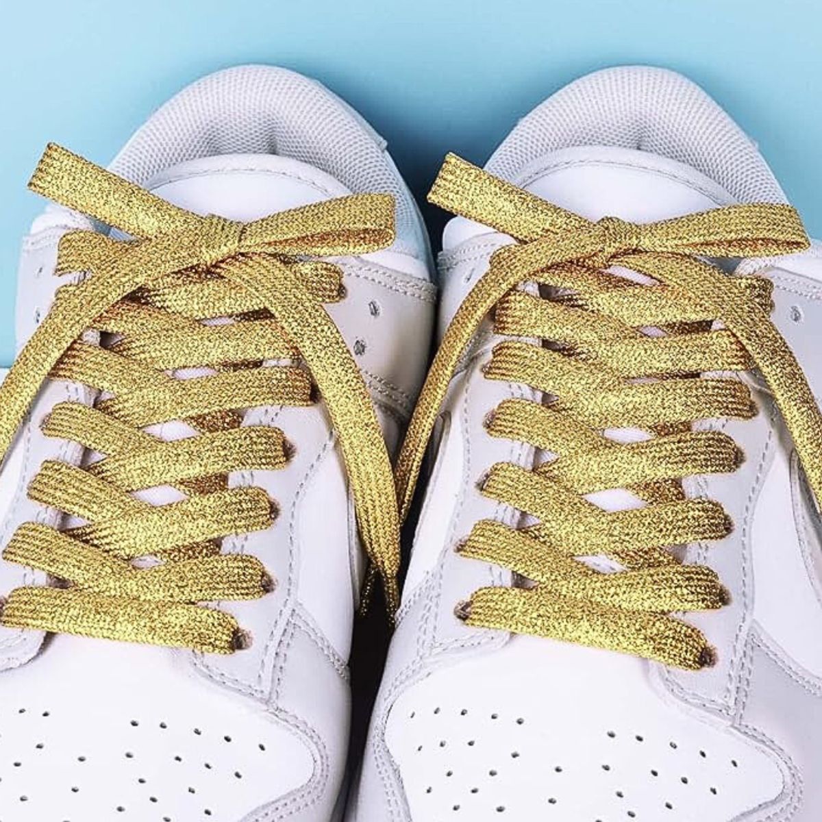 GENERICO - Pasador metálico dorado plateado zapatillas 1.20m 2 pares