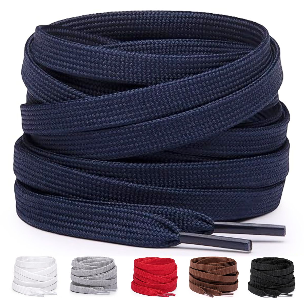 GENERICO - Pasador cordones plano para zapatillas calzado 120m 2pares