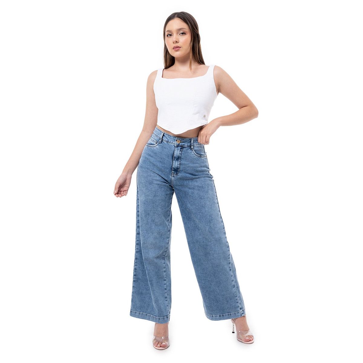 PIONIER - Pantalon Basico Denim Stretch Laraah Mujer