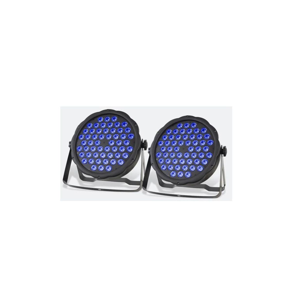 GENERICO - PACK 2 Tacho Par Led 54X2 Luces Led Dmx Audioritmica Evento Dj