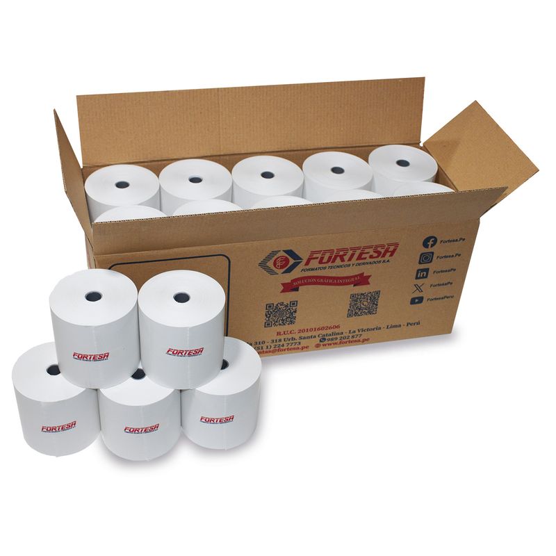 FORTESA - Contometro Termico 80x80mm Rollos Papel 55Gms 20U FORTESA