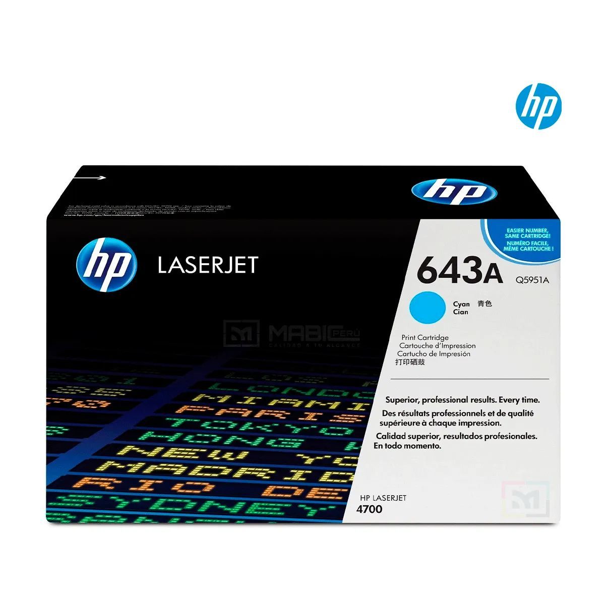 HP - TONER HP 643A CÓDIGO Q5951A CYAN 10000 Pág