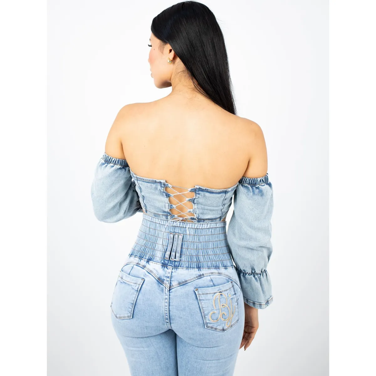 BENCUS JEANS - Top Corto Jean Mangas Mujer