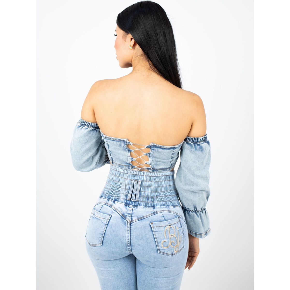 BENCUS JEANS - Top Corto Jean Mangas Mujer