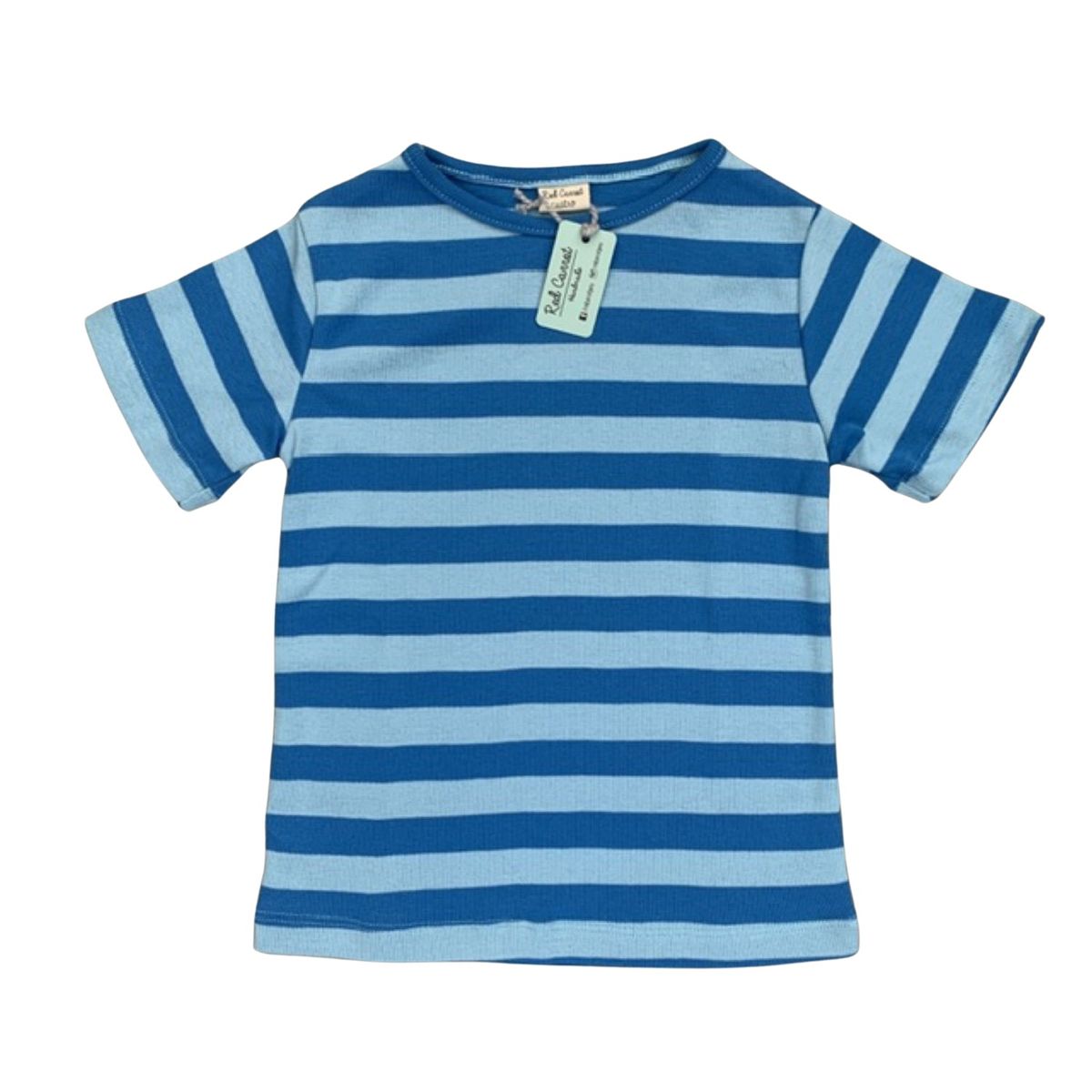 RED CARROT - Polo manga corta azul claro rayado