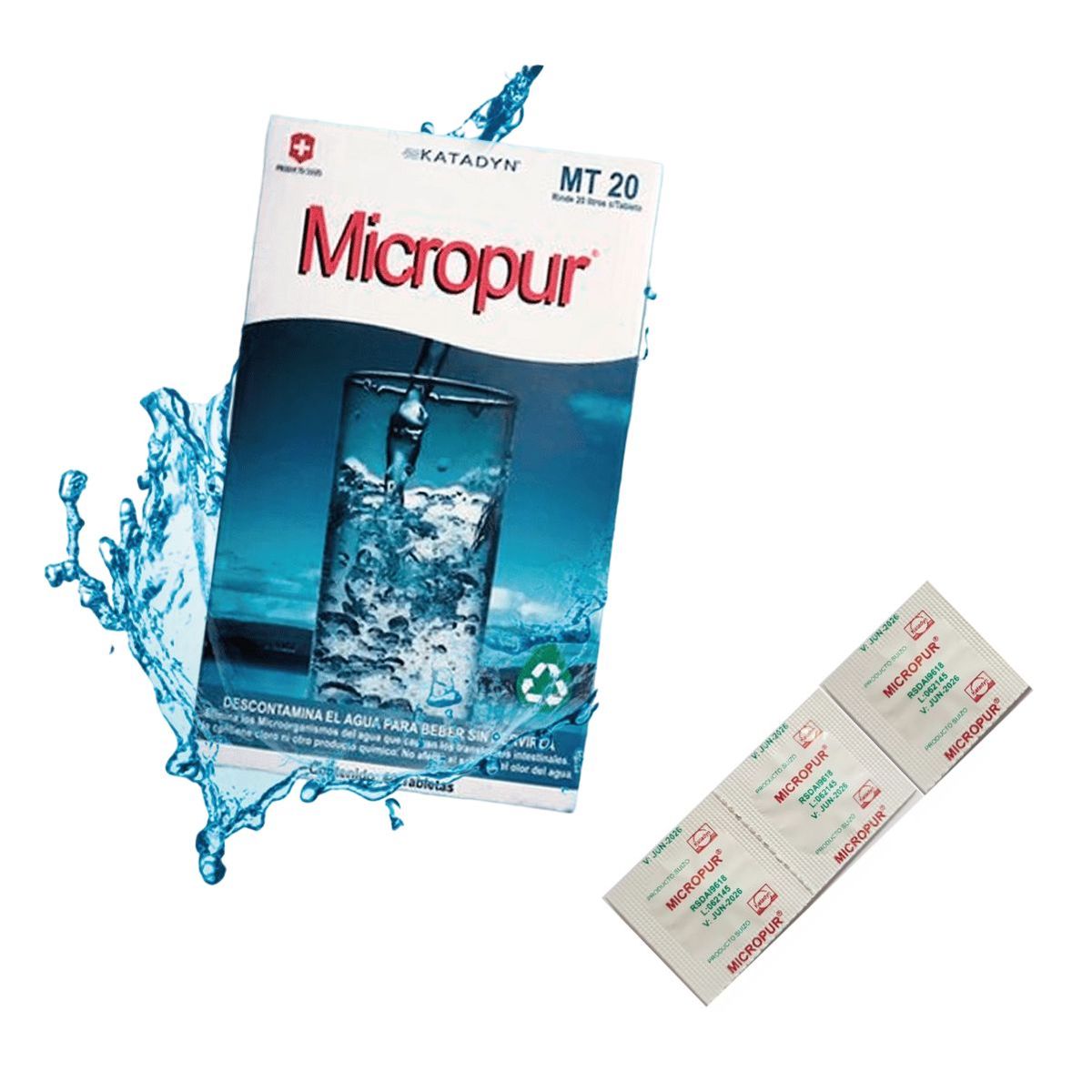 GENERICO - 3 pastillas purificadoras desinfectadoras de agua MICROPUR