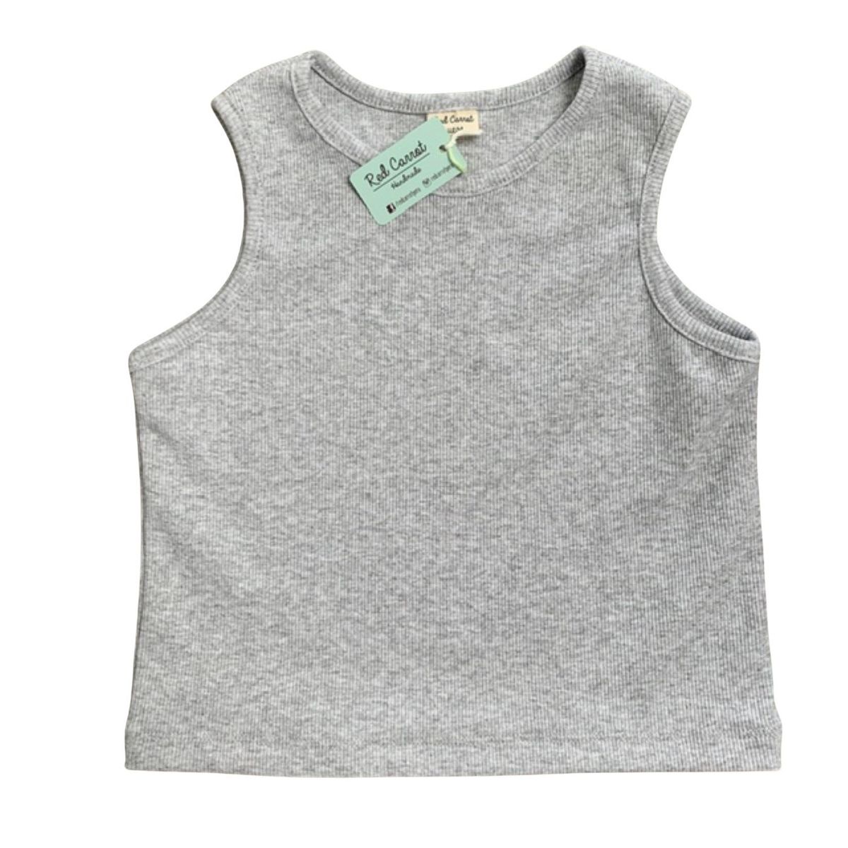 RED CARROT - Top de algodon color gris