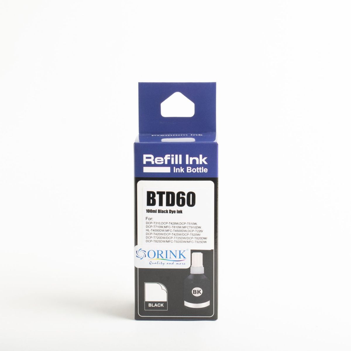 GENERICO - Tinta Compatible BTD60 Negro Black 100 ml Marca Orink