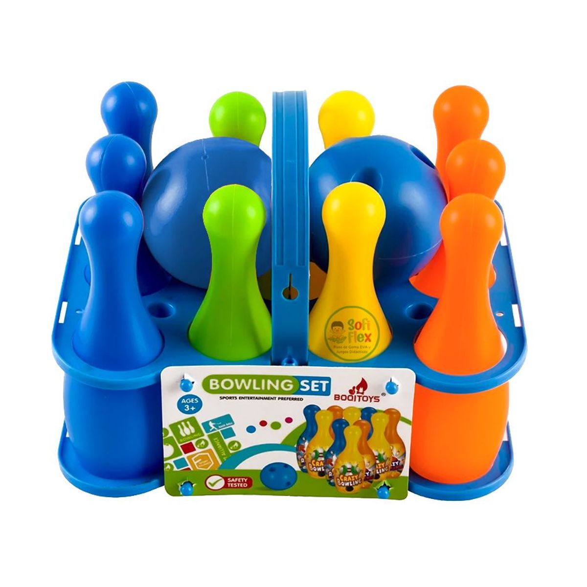 GENERICO - Pack De Bowling Tamaño Grande – Bolos 10 Palos + 2 Bolos