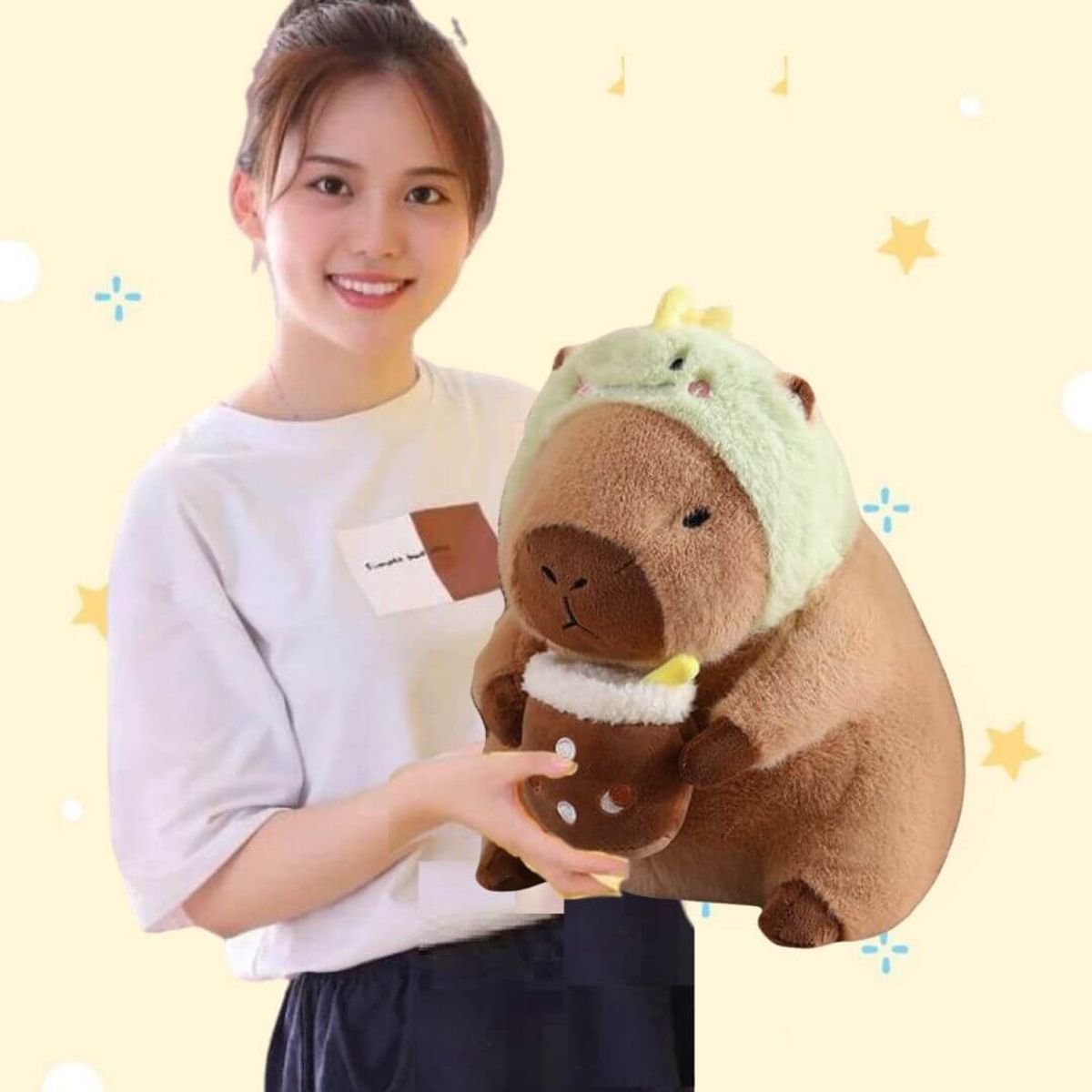 GENERICO - Peluche Capibara Dino Importado - Mide 35 cms