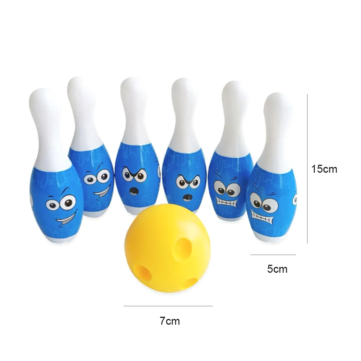 GENERICO - Pack De Bowling Tamaño Chico – 6 Pines + 1 Bolo