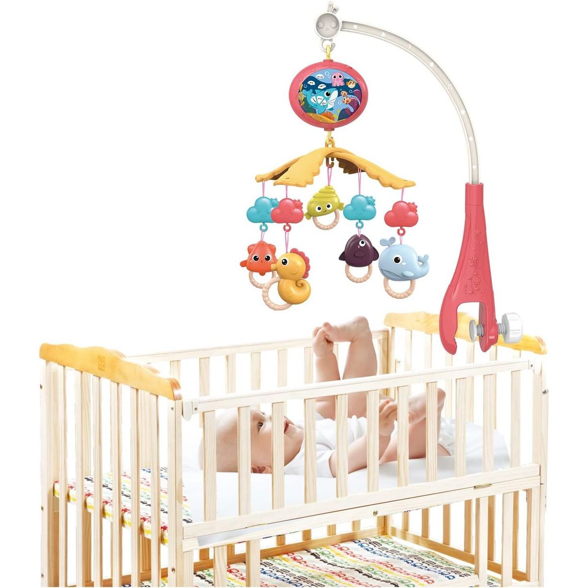 GENERICO - Móvil Giratorio Musical Para Cuna Con Proyector para Bebé