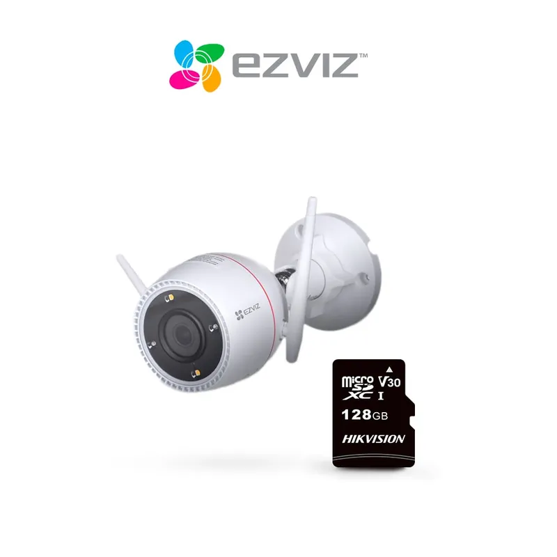 EZVIZ - Cámara De Seguridad Inteligente Para Exteriores H3C 2K Ezviz + SD 128 GB
