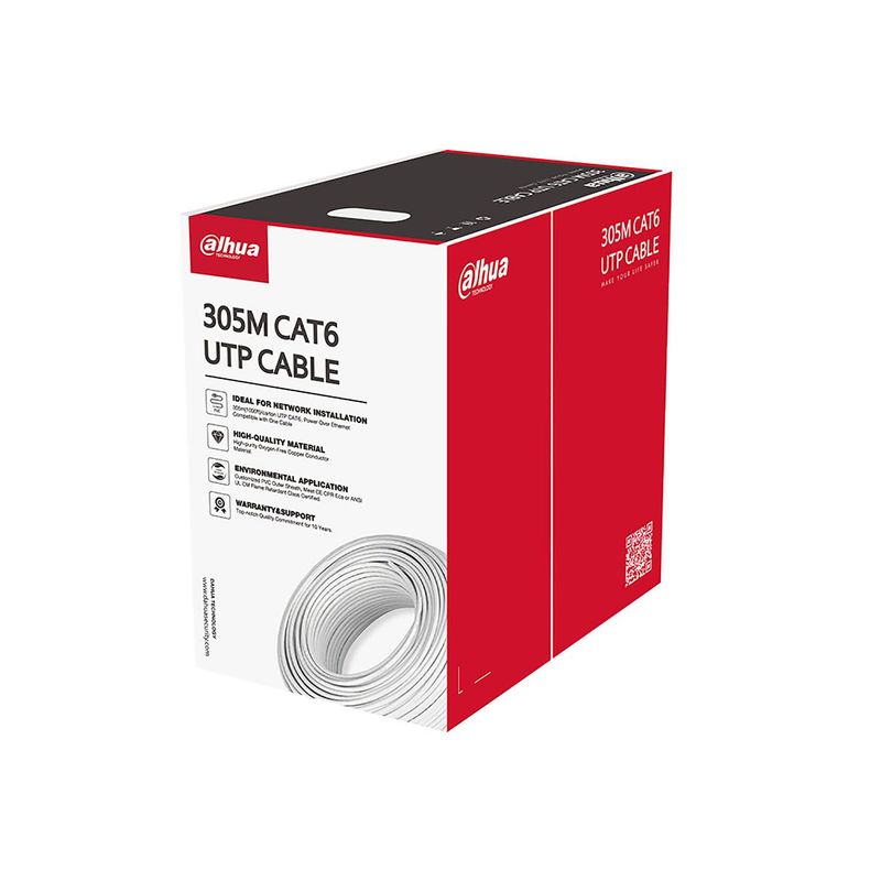 DAHUA - Rollo Cable Utp Cat. 6 Dahua x caja PFM920I-6UN-C 305 metros