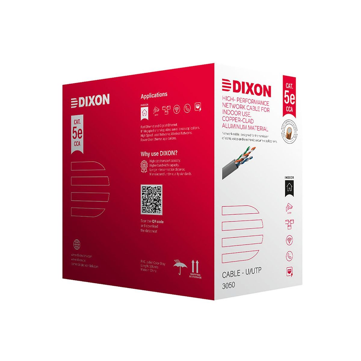DIXON - Rollo Cable Utp Cat 5e Dixon x caja serie 3050 interior 305m