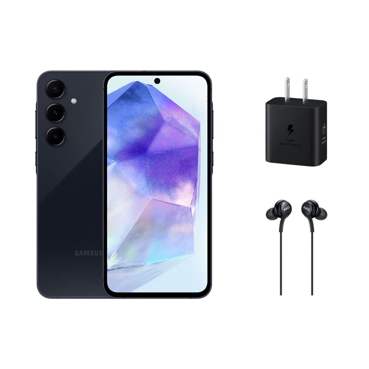 SAMSUNG - Celular Samsung Galaxy A55 5G 256GB Navy + Cargador 25W + Audífono.