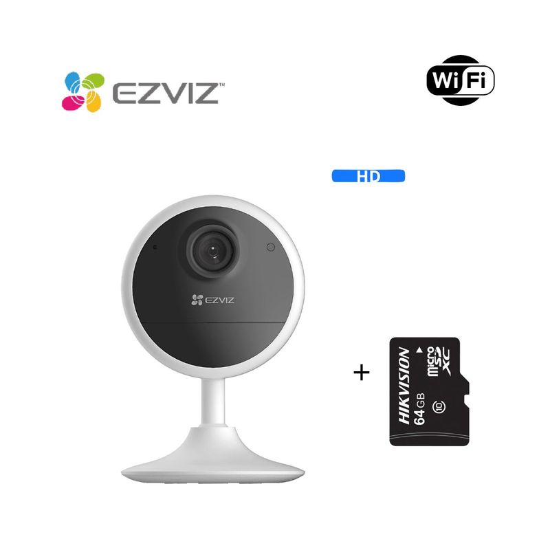 EZVIZ - Cámara De Seguridad Inteligente Para Interiores CB1 Full-HD Ezviz + SD 64 GB