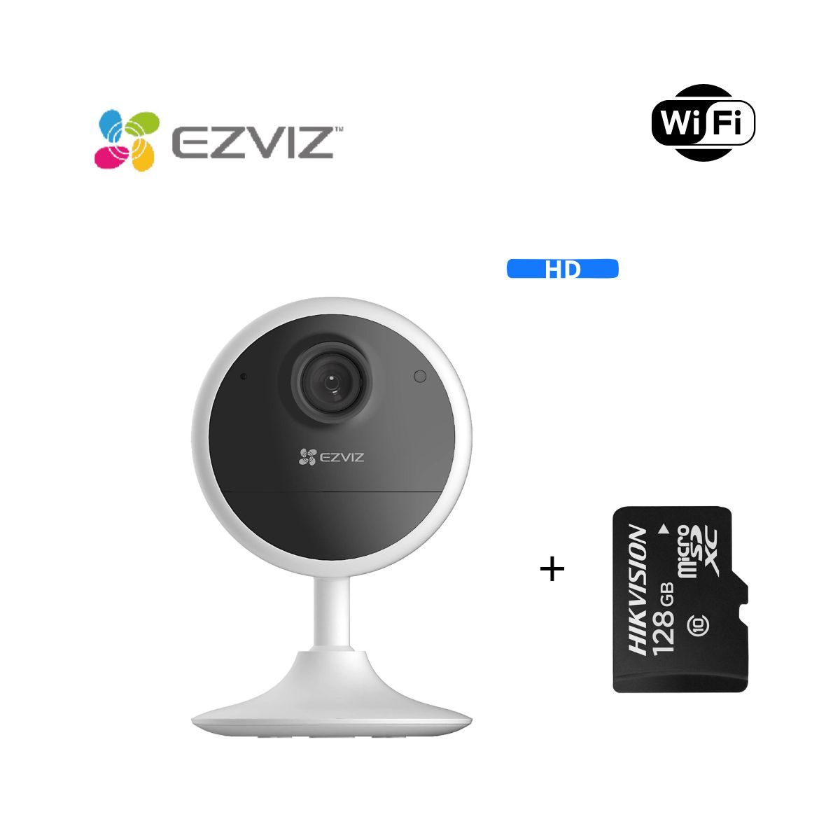 EZVIZ - Cámara De Seguridad Inteligente Para Interiores CB1 Full-HD Ezviz + SD 128 GB