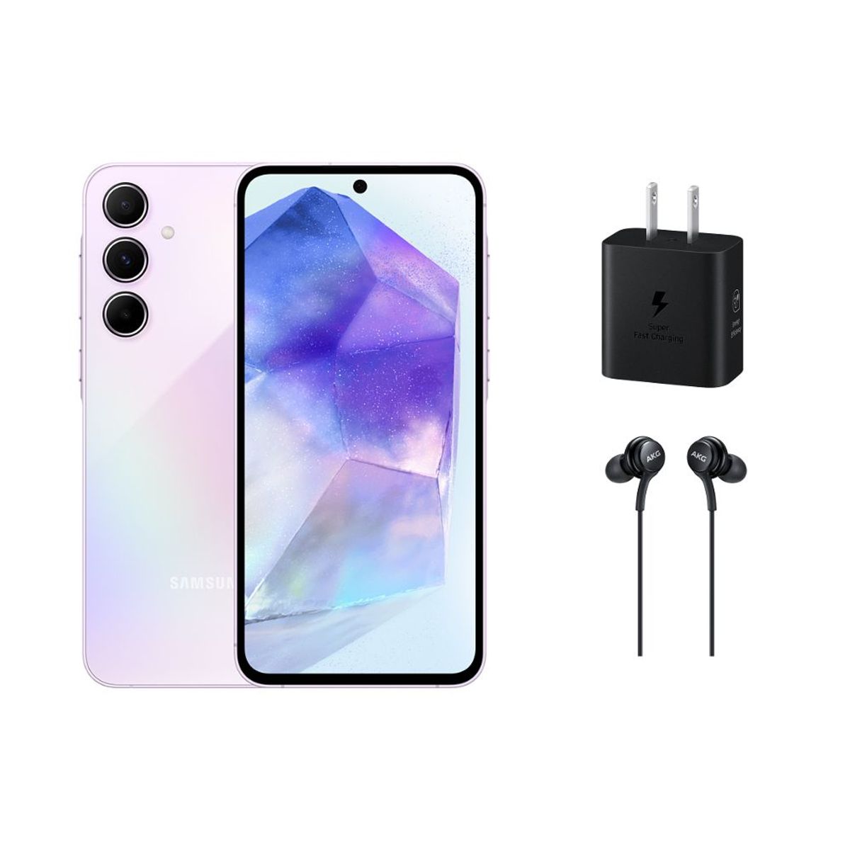 SAMSUNG - Celular Samsung Galaxy A55 5G 256GB Lila + Cargador 25W + Audífono.
