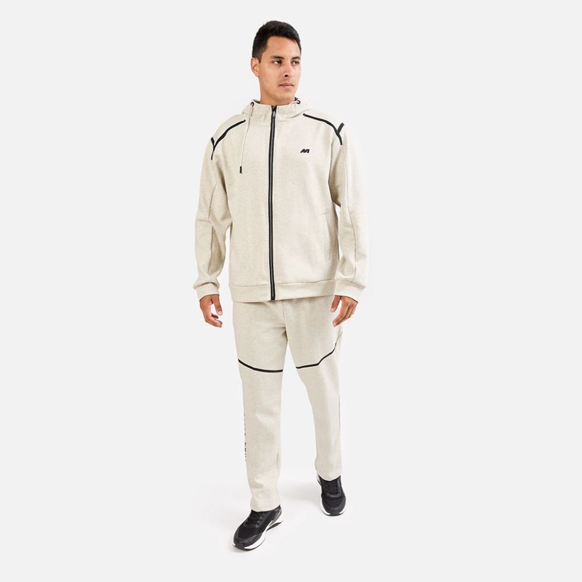 NEW ATHLETIC - BUZO NEW ATHLETIC SPORTWEAR21 GRIS JASPE CON NEGRO PARA HOMBRE