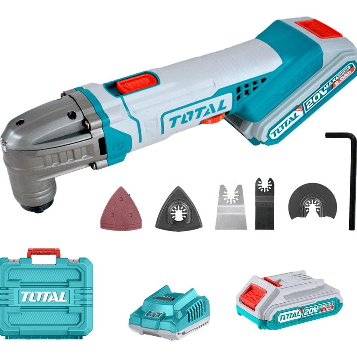 TOTAL - Herramienta multifuncion 20v incluye bateria 2ah y cargador Total