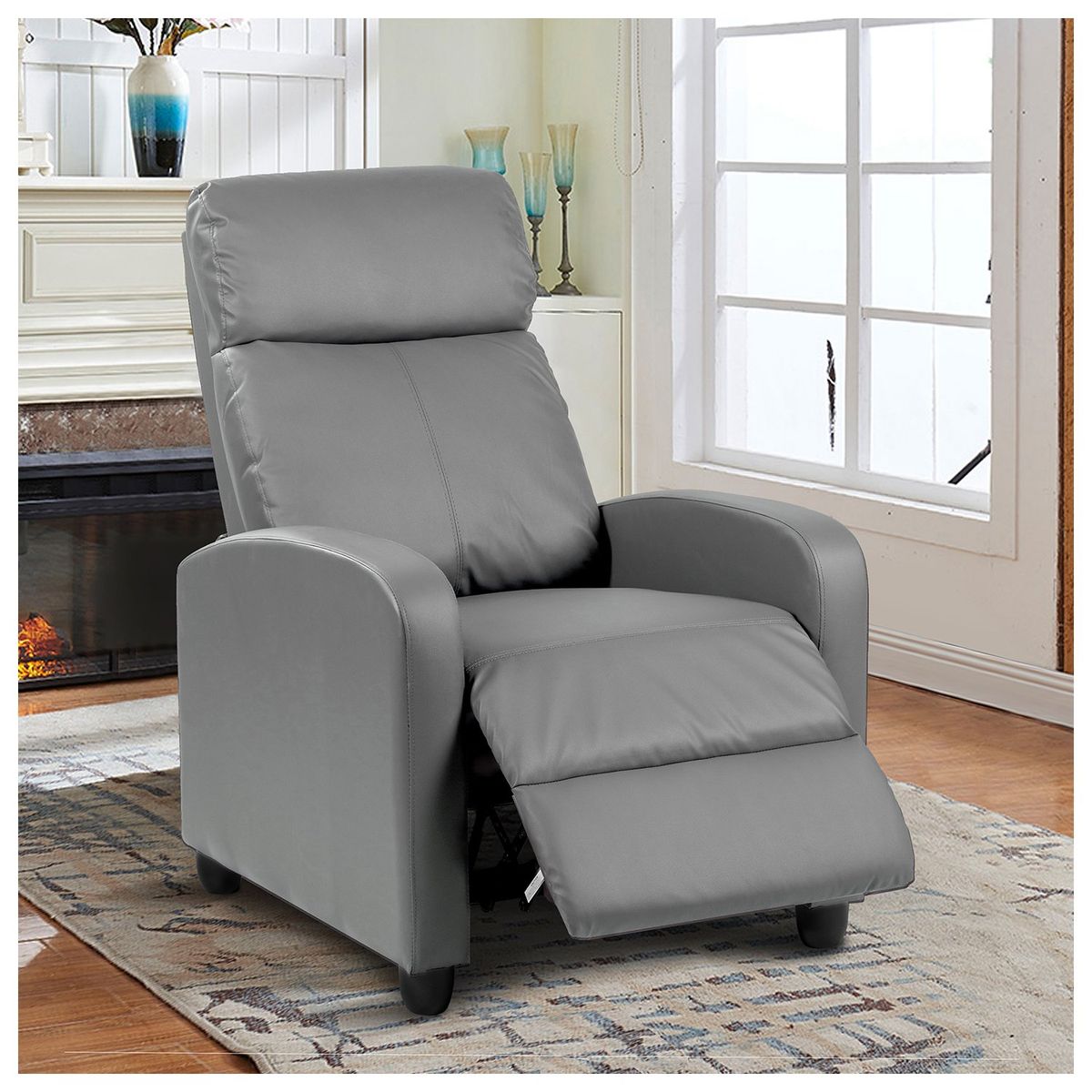NOVAHUS - Sillón Reclinable de PU Gris.-