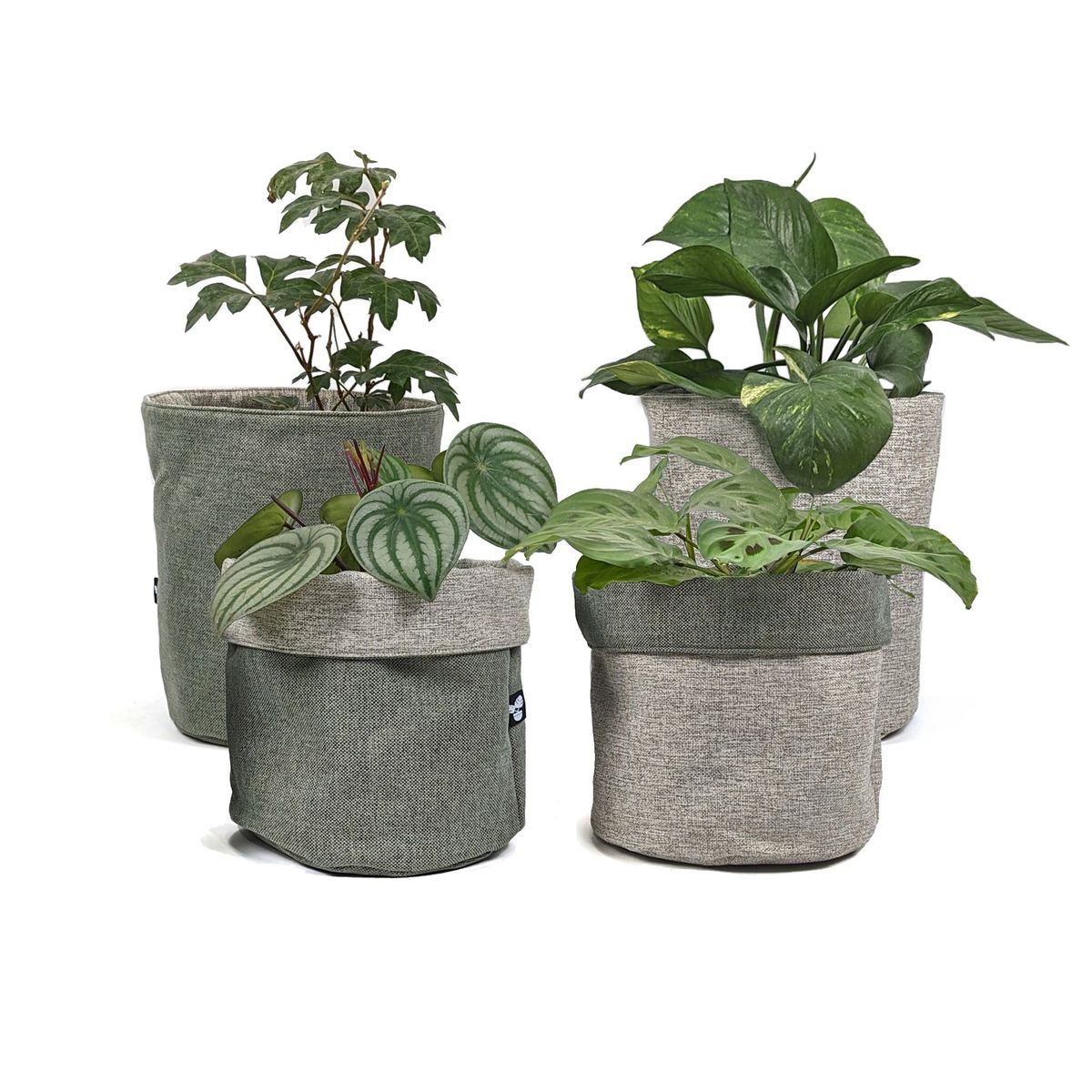 UN CUARTO VERDE - Porta Maceta de Tela Grande Sage Canasto de macetas y plantas 20cm