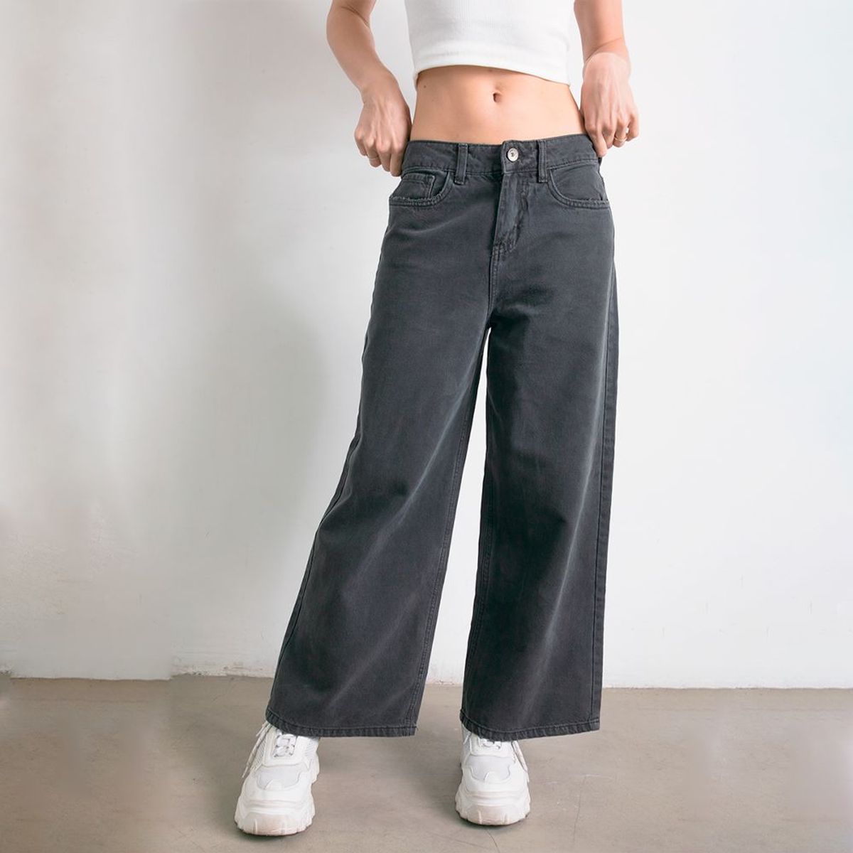 DESIRE - Jeans Wide Leg Black Desire para Mujer