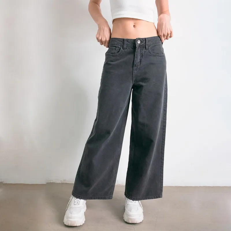 DESIRE - Jeans Wide Leg Black Desire para Mujer