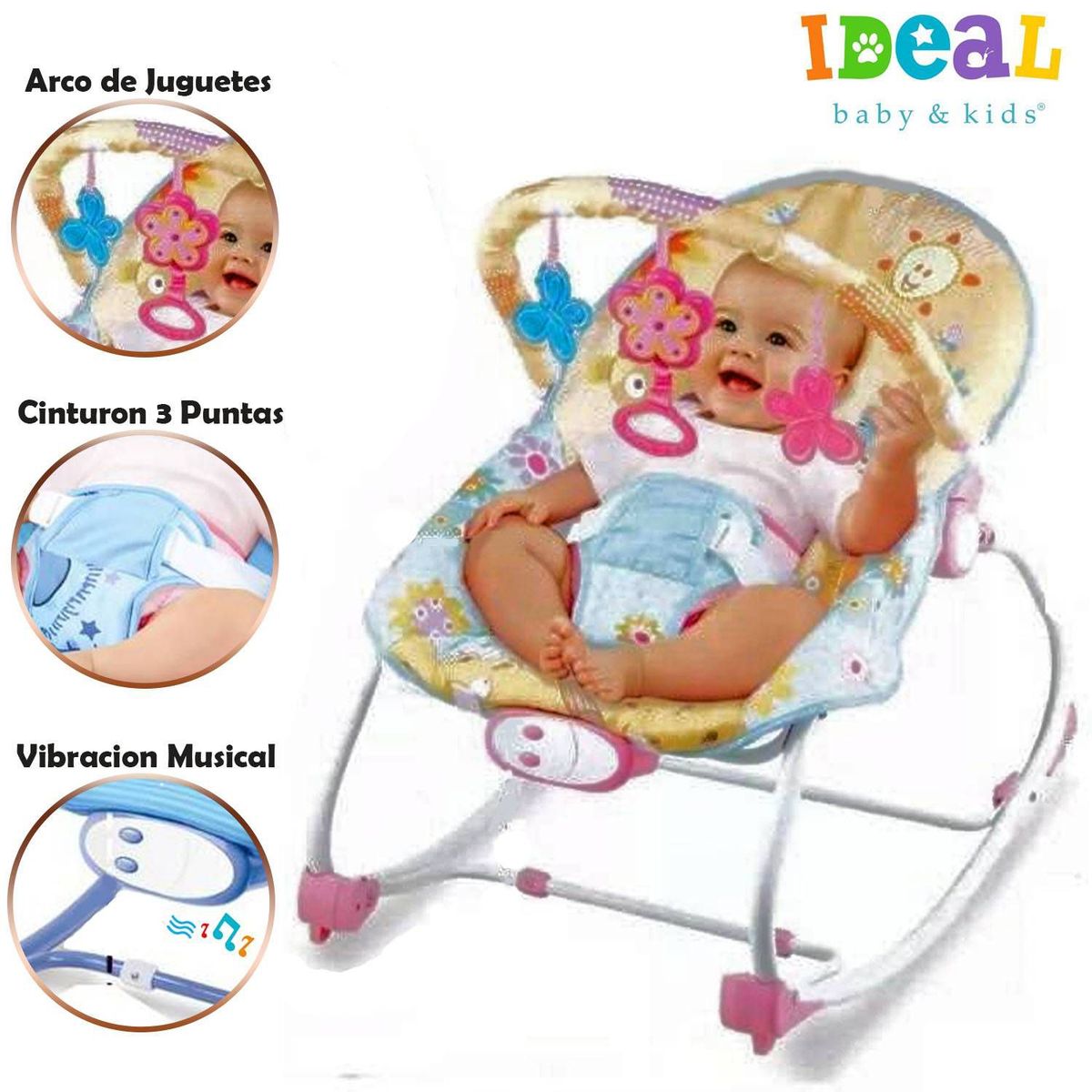 IDEAL - Mecedora para Bebes Musical y Vibrador Sunny 898- 909